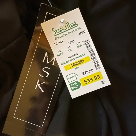 MSK size medium dress with sheer pleated overlay NWT - Picture 5 of 7